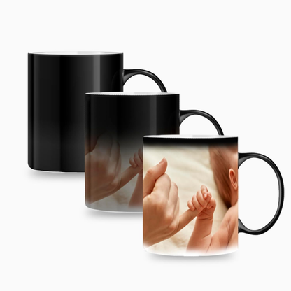 Taza mágica con foto personalizada.