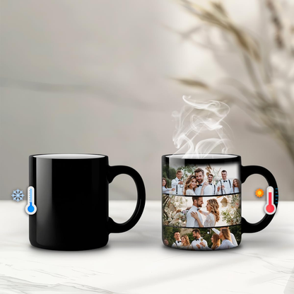 Taza mágica con foto personalizada.