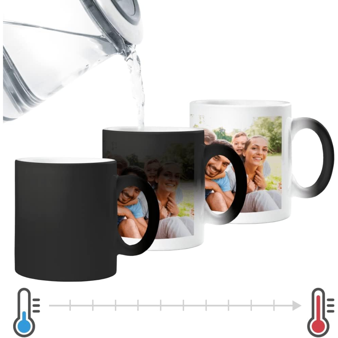 Taza mágica con foto personalizada.